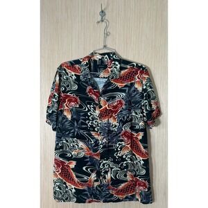 Cotton On Koi Fish Button Up Short Sleeve Hawaiian Shirt
